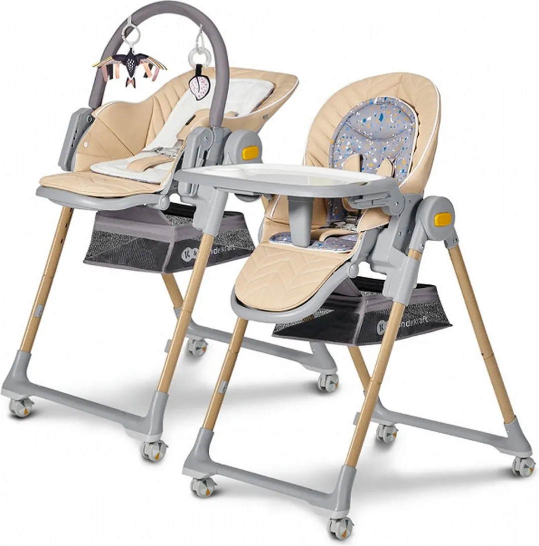 KinderKraft LASTREE 2-in-1 Wipstoel Kinderstoel Beige