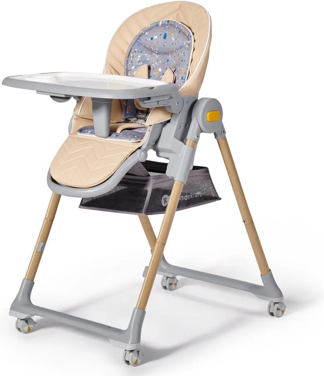 KinderKraft LASTREE 2-in-1 Wipstoel Kinderstoel Beige