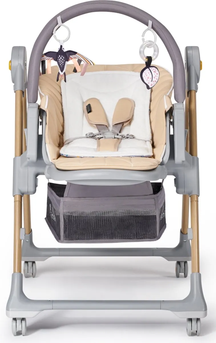 KinderKraft LASTREE 2-in-1 Wipstoel Kinderstoel Beige