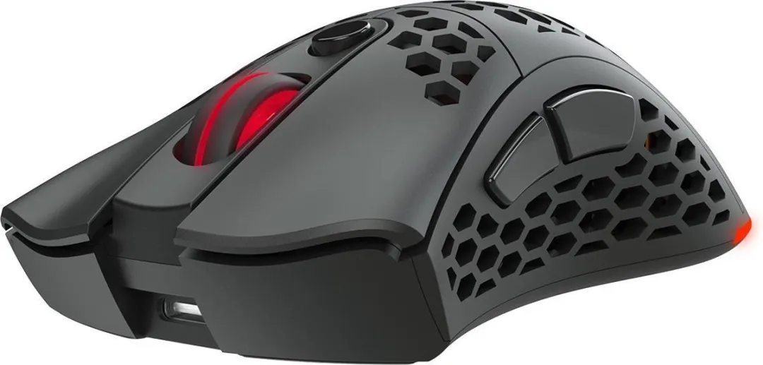 NÖRDIC NG FreeFlyer Ambidextrous RF Wireless Muis - 7 Knoppen - 19000 DPI - Zwart - afbeelding 3 van 4
