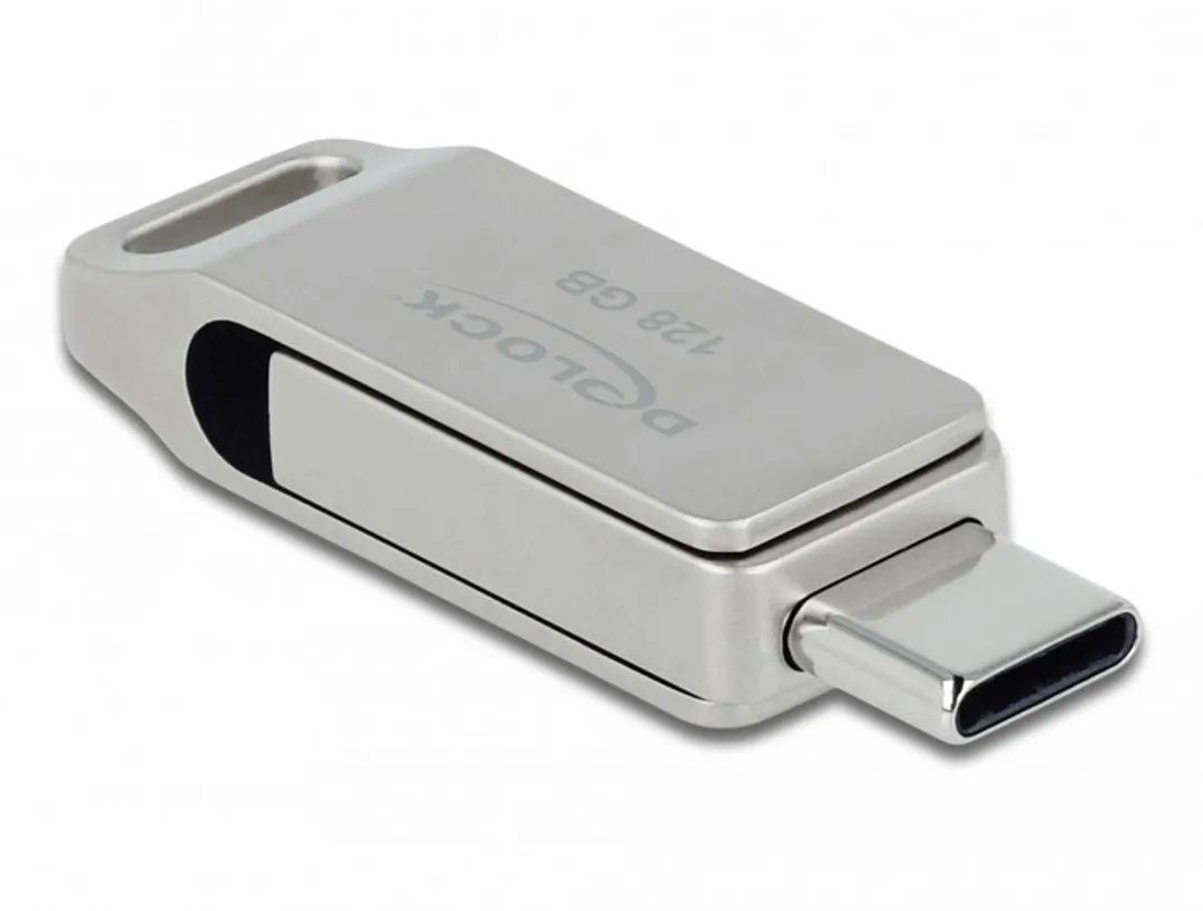 Delock 54076 USB-C/Type-A Geheugenstick 128GB - Zilver
