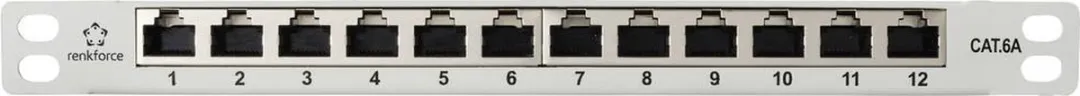 Renkforce RF-4996628 Patchpaneel 12 Poorten CAT 6A - Grijs