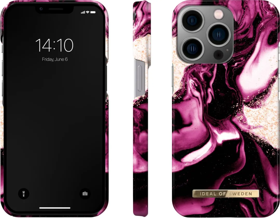 iDeal of Sweden iPhone 13 Pro Case Golden Ruby Marble - MagSafe