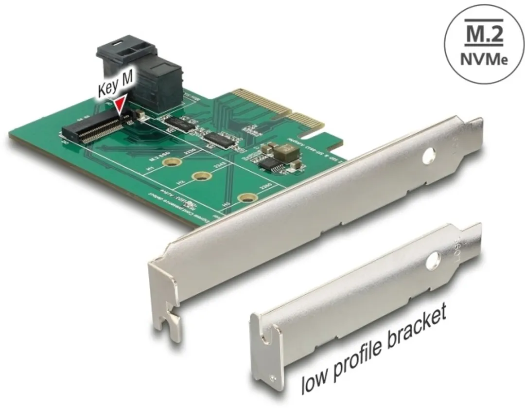 Delock PCIe x4 Kaart M.2 NVMe + SFF-8643 - Groen/Wit