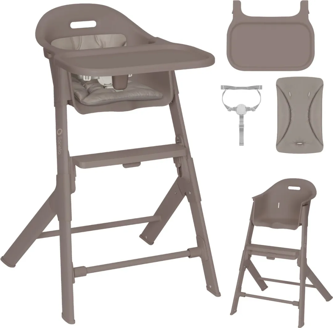 Lionelo Beny – Hoge Kinderstoel 6–36 Maanden – 3-puntsgordel – Verstelbaar Dienblad & Voetsteun – Wasbare Inleg – Compact & Lichtgewicht