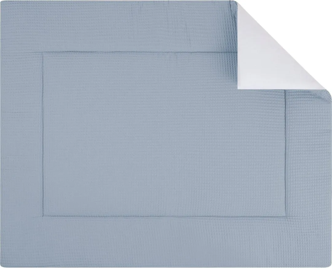 BINK Bedding Boxkleed Pique Blauw Grijs