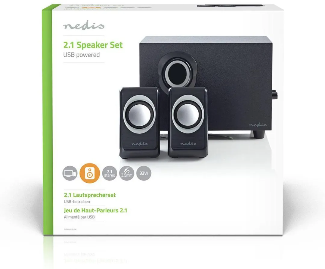 Nedis CSPR10021BK PC-Speaker 2.1 - 33W - Zwart