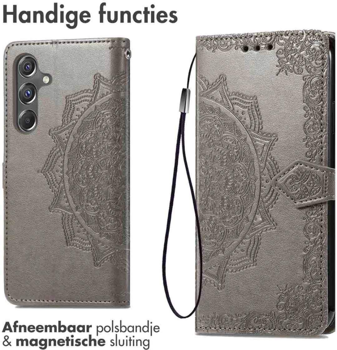 Imoshion Hoesje Samsung Galaxy A15 - Mandala Bookcase Grijs