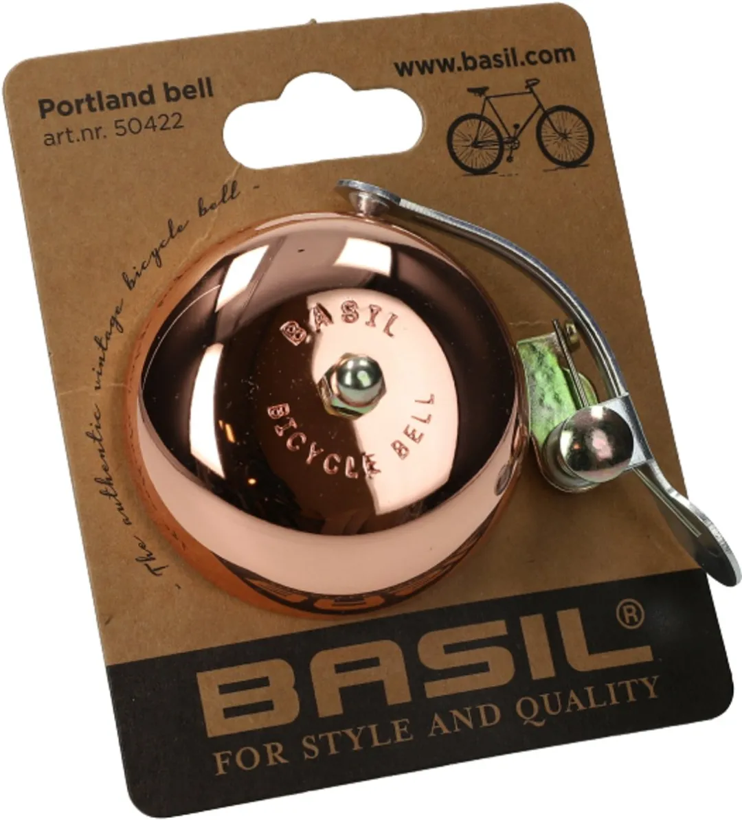 Basil Portland Fietsbel 55mm Roségoud