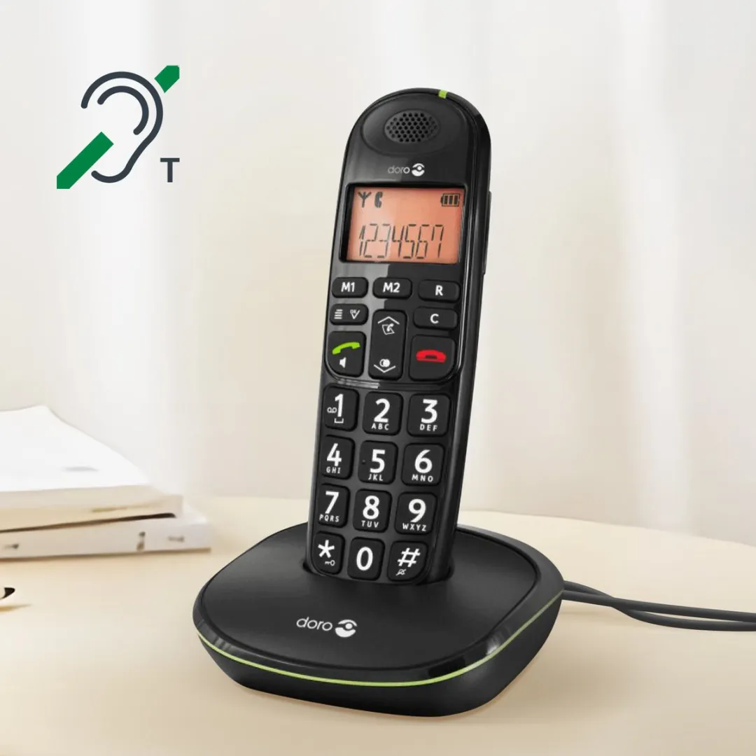 Doro PhoneEasy 100W Seniorentelefoon - Zwart