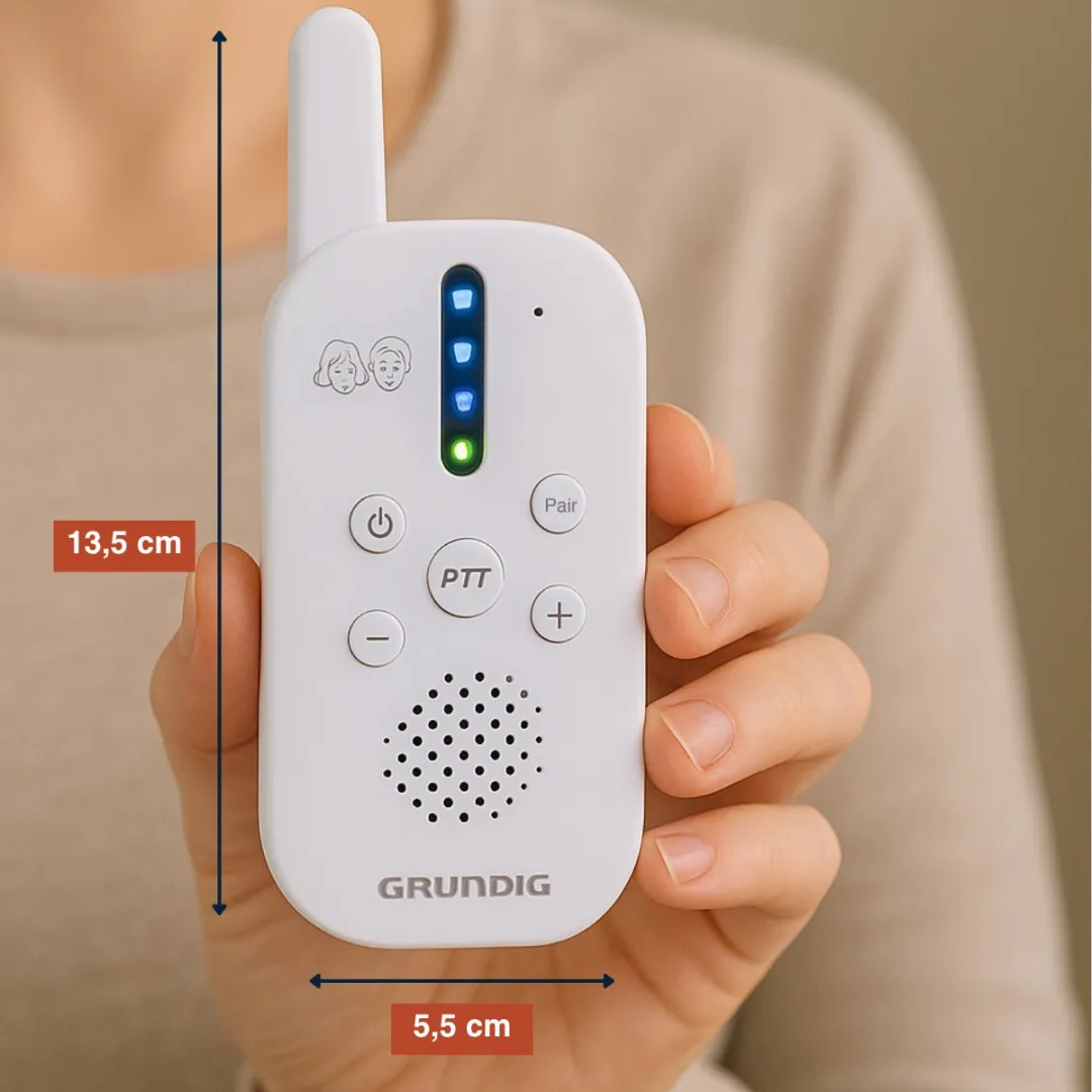 Grundig DECT Babyfoon - 150m Bereik - Ouder- en Babyunit - Wit