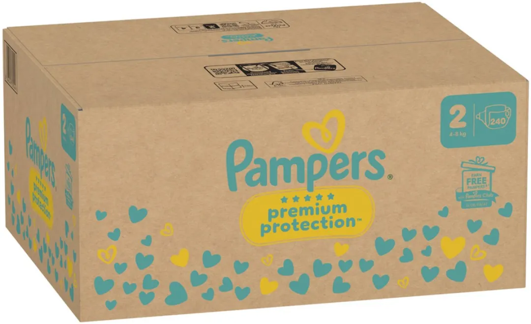 Pampers Premium Protection Maat 2 Luiers - 240 Stuks