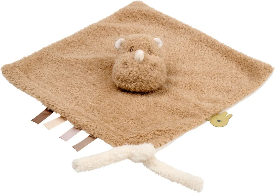 Nattou Teddy Knuffeldoekje Neushoorn 39cm - Karamel