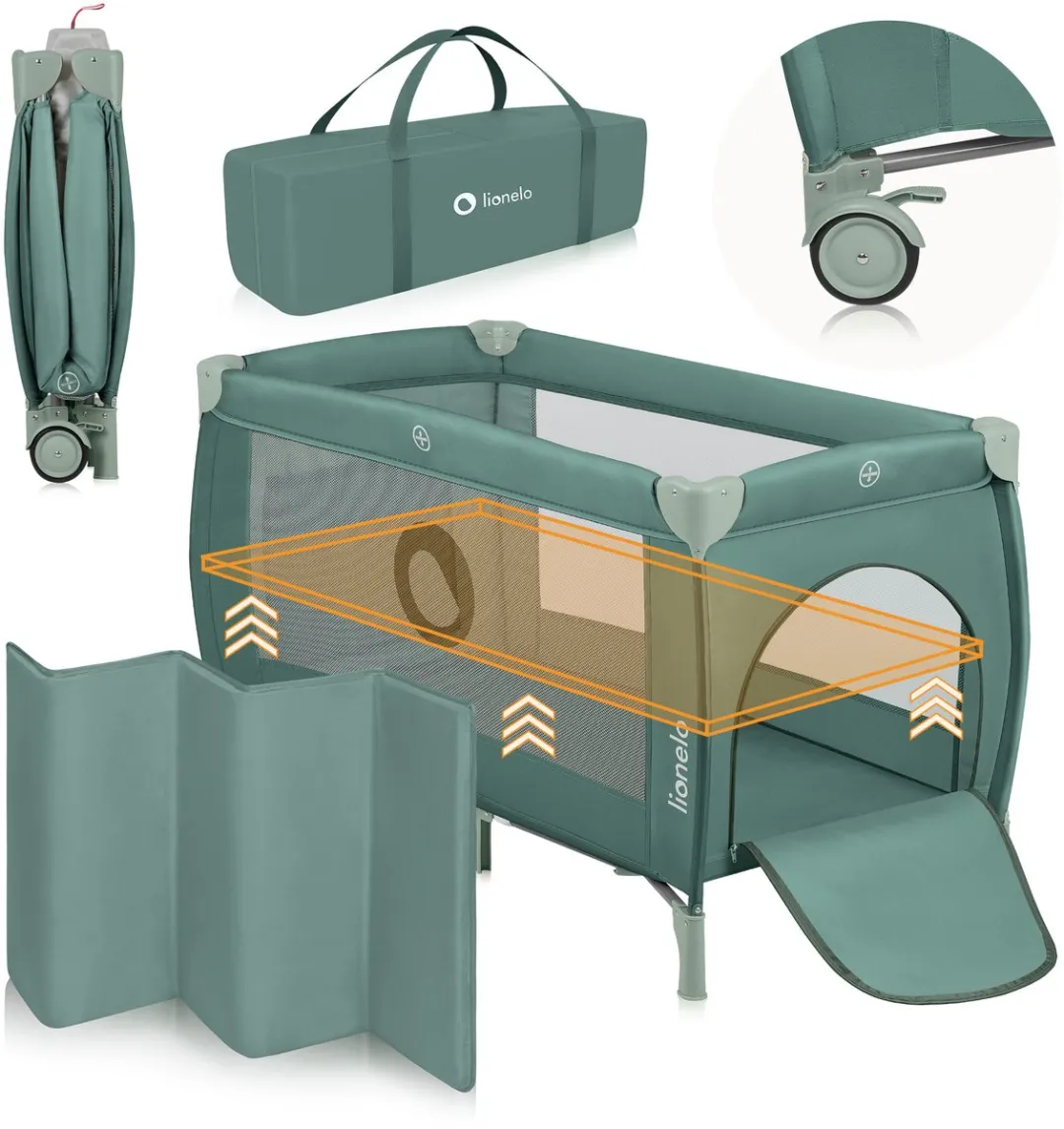 Lionelo Stefi Plus Campingbedje 2-in-1 - Reisbed & Box - Beige
