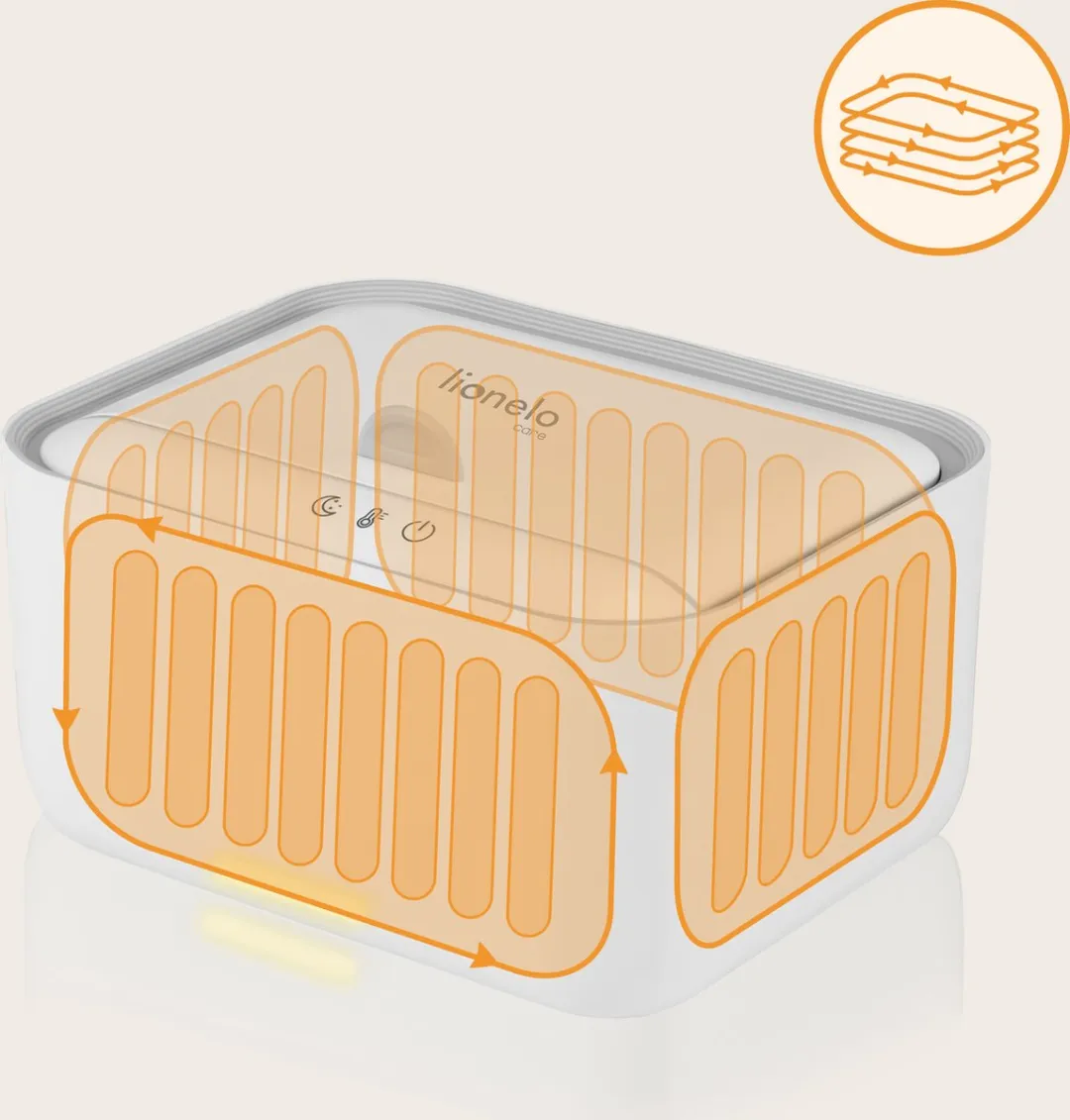 Lionelo BabyBliss Doekjeswarmer - 3 Temperatuurstanden - Nachtlampje - Eit