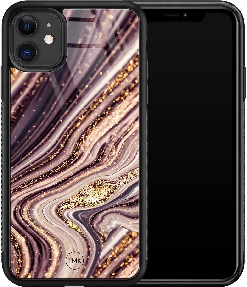 Casevibes iPhone 11 Hoesje - Roze Marmer - TPU