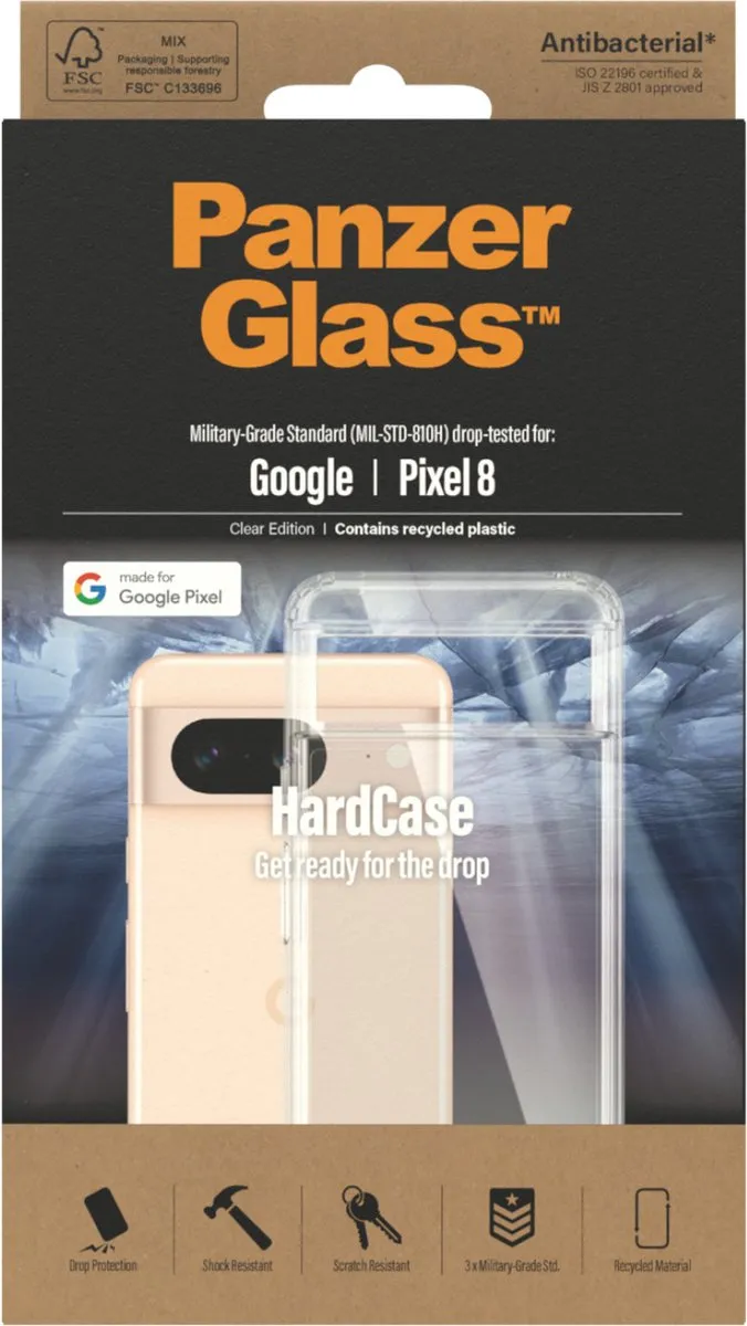 PanzerGlass PZ-0438 HardCase voor Google Pixel 8 - Transparant
