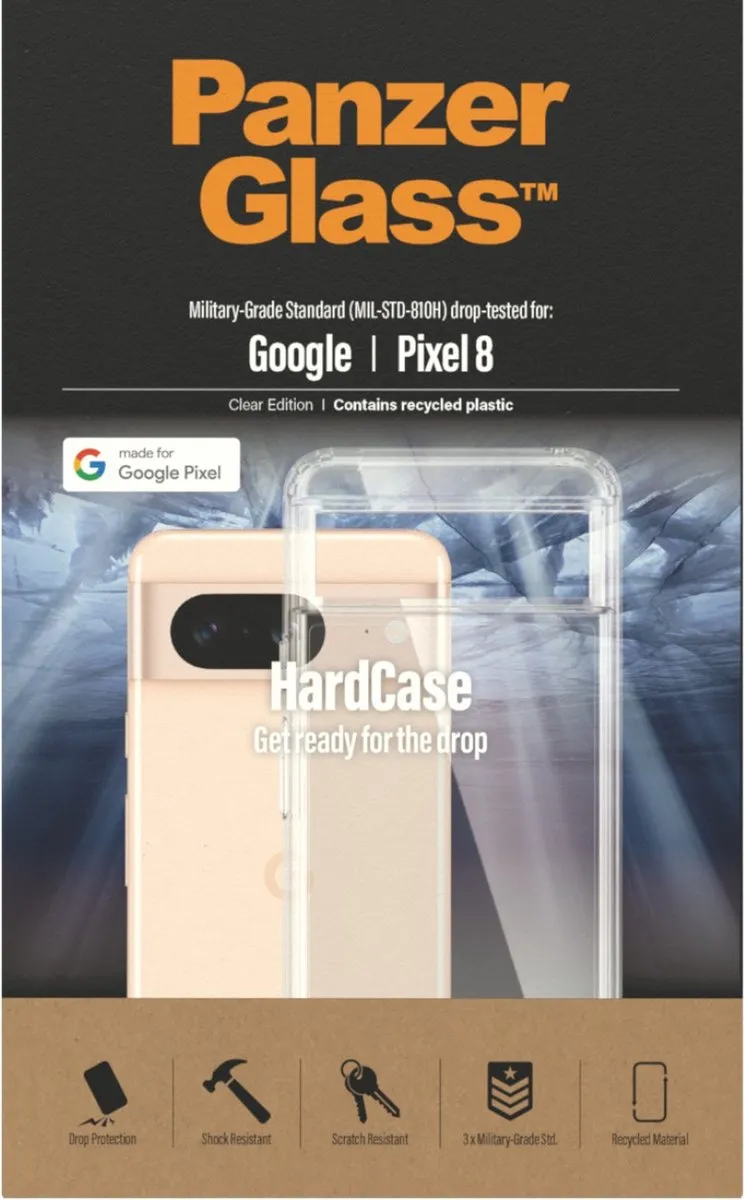 PanzerGlass PZ-0438 HardCase voor Google Pixel 8 - Transparant