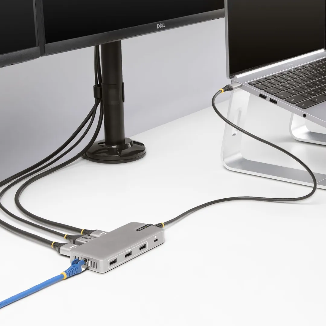 Startech 117B-USBC-MULTIPORT USB-C Triple Monitor Adapter - Grijs