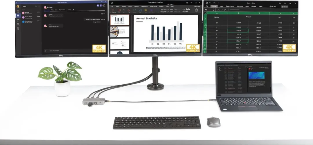 Startech 117B-USBC-MULTIPORT USB-C Triple Monitor Adapter - Grijs