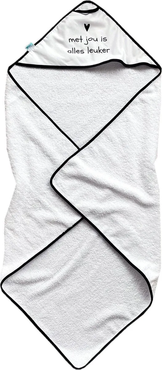 BINK Bedding Badcape Zwart Wit - 75x75cm