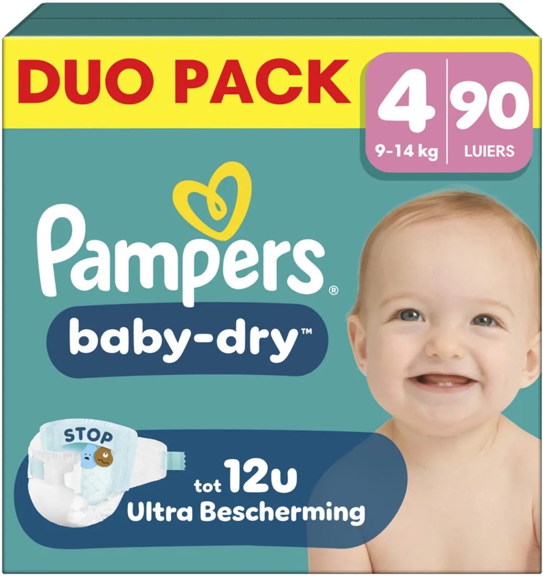 Pampers Baby-Dry Maat 4 Luiers 90 Stuks