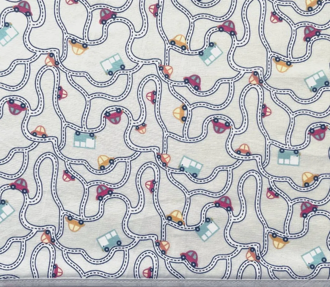 BINK Bedding Ledikantlaken Traffic Grey 100x150cm - Grijs/Rood/Geel/Blauw