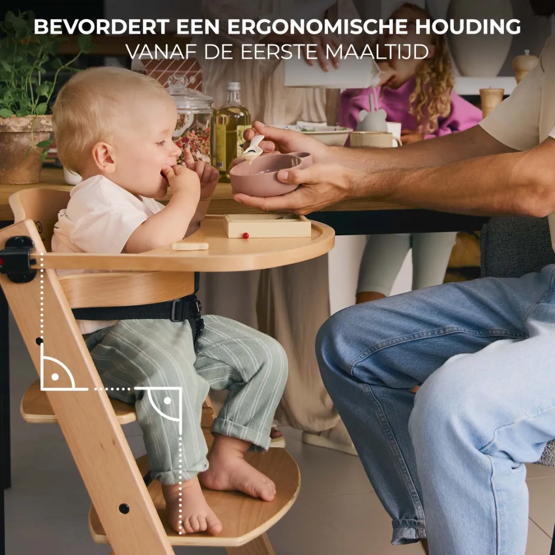KinderKraft ENOCK Houten Kinderstoel 3-in-1 - Beige
