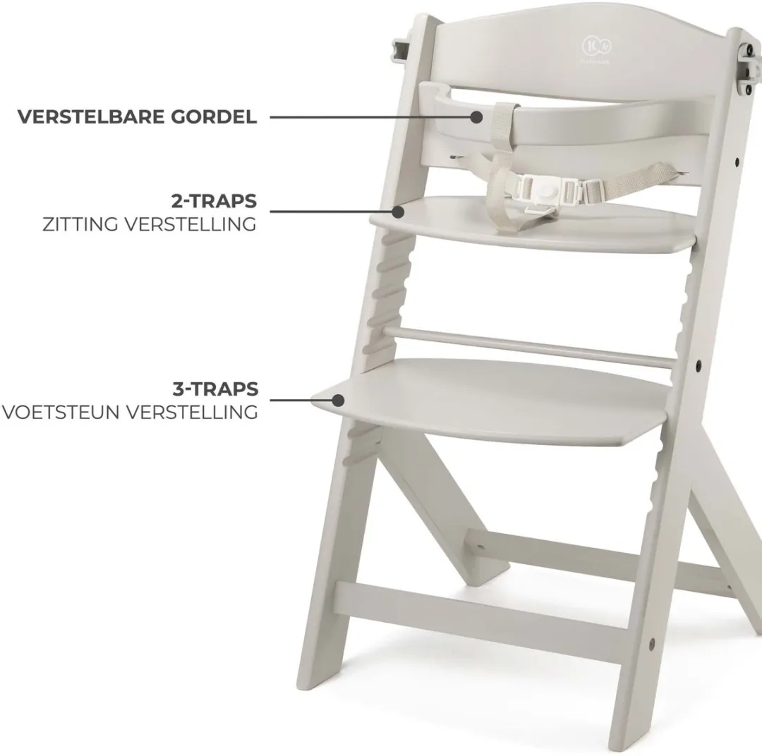 KinderKraft ENOCK Houten Kinderstoel 3-in-1 - Beige