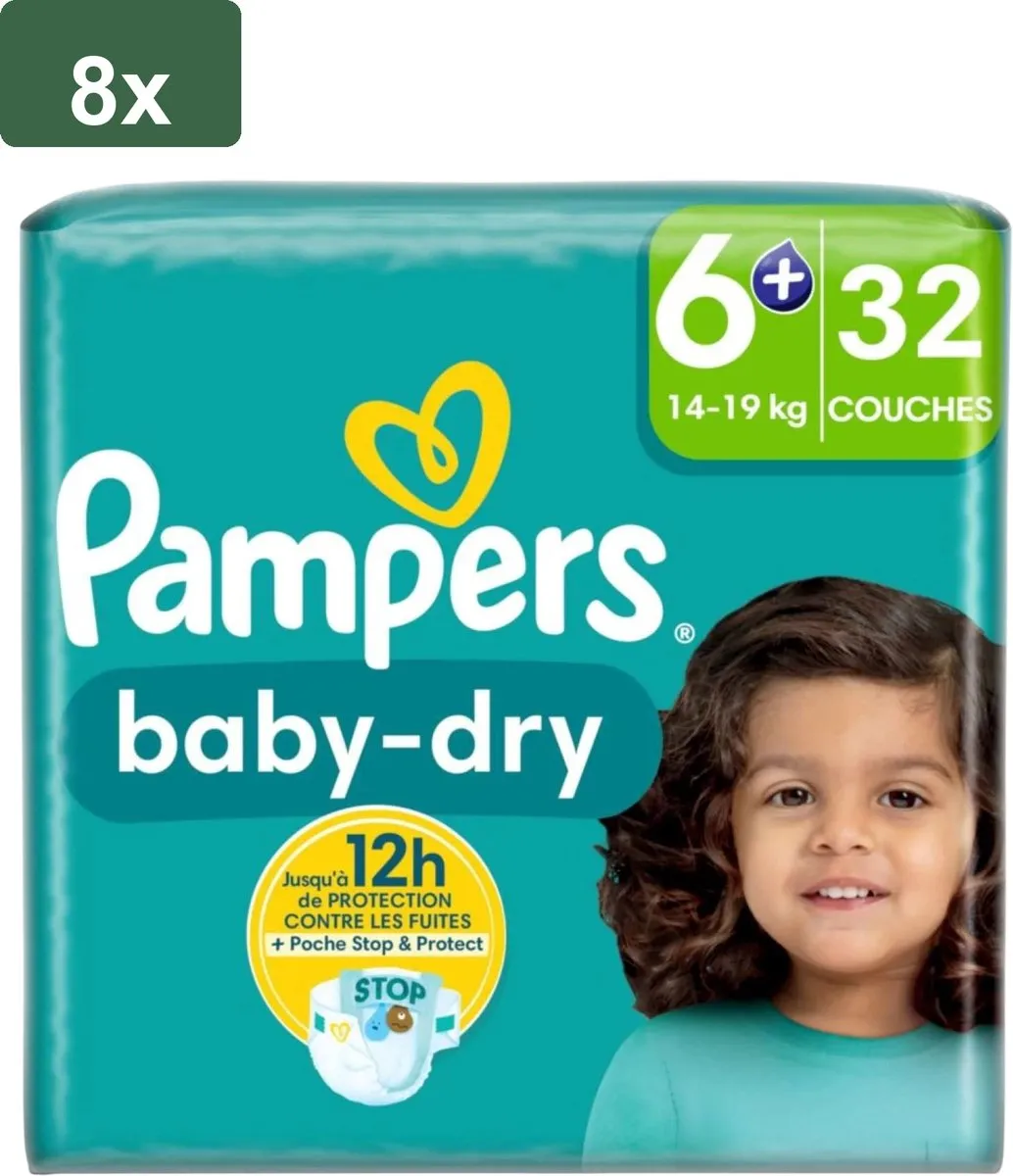 Pampers Baby-Dry Luiers Maat 6+ - 256 Stuks
