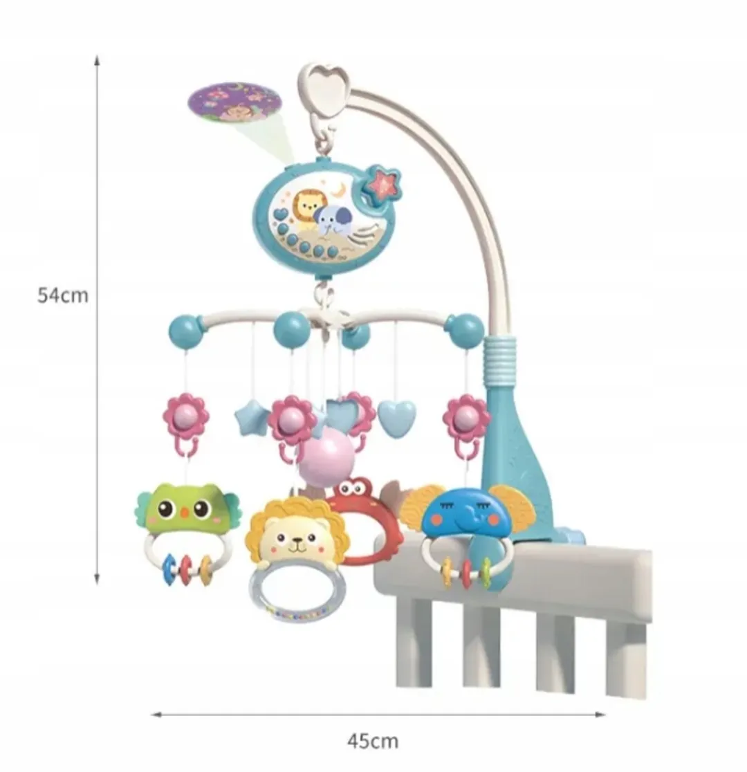 BSKToys - Wiegmobiel met Projector - Muziek & Afstandsbediening - Vanaf 0 Maanden - Blauw