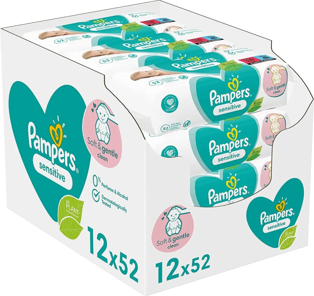 Pampers Sensitive Billendoekjes Navulling 624 Stuks