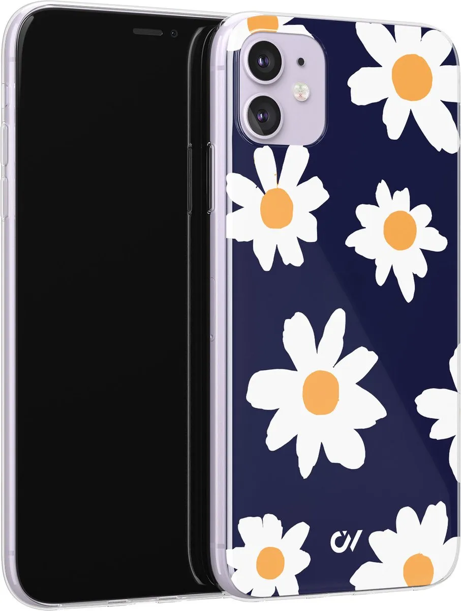 Casevibes Hoesje iPhone 11 A/11/UV/047 - Blauw Sweet Daisies