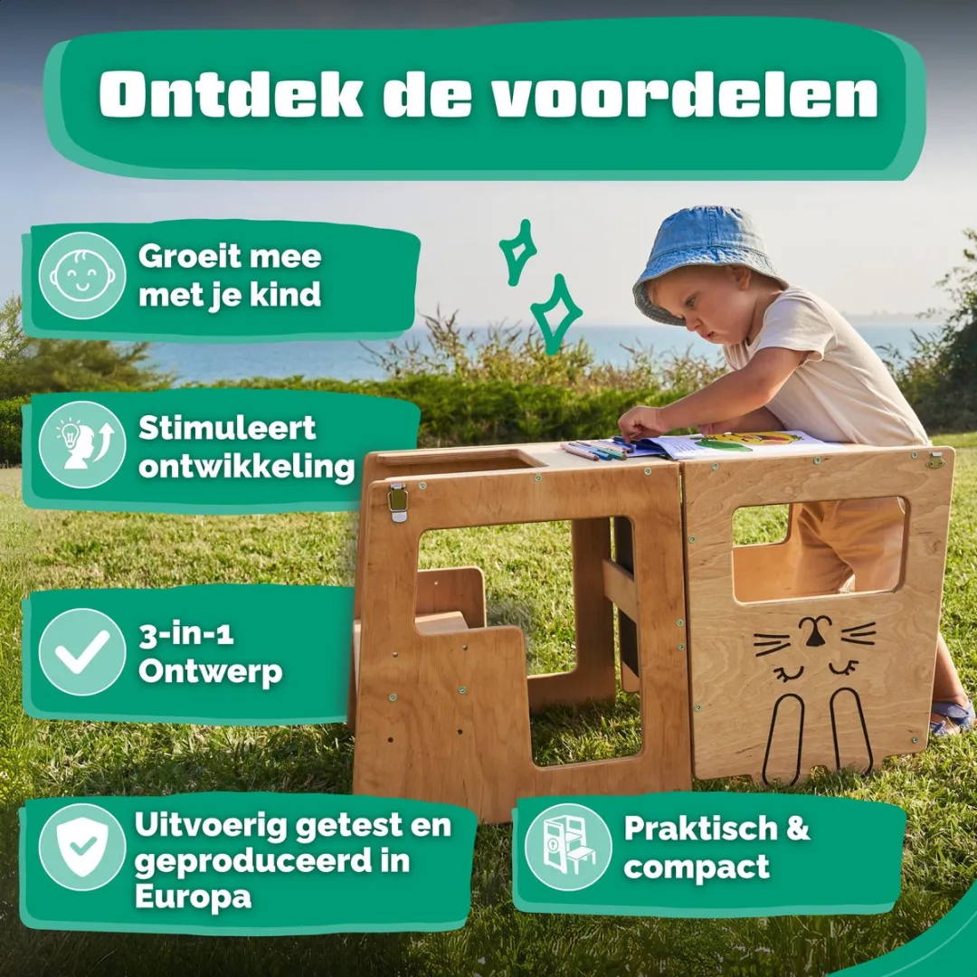 Fits4Kids Leertoren Keukenhulp Premium - Flapje het Konijn
