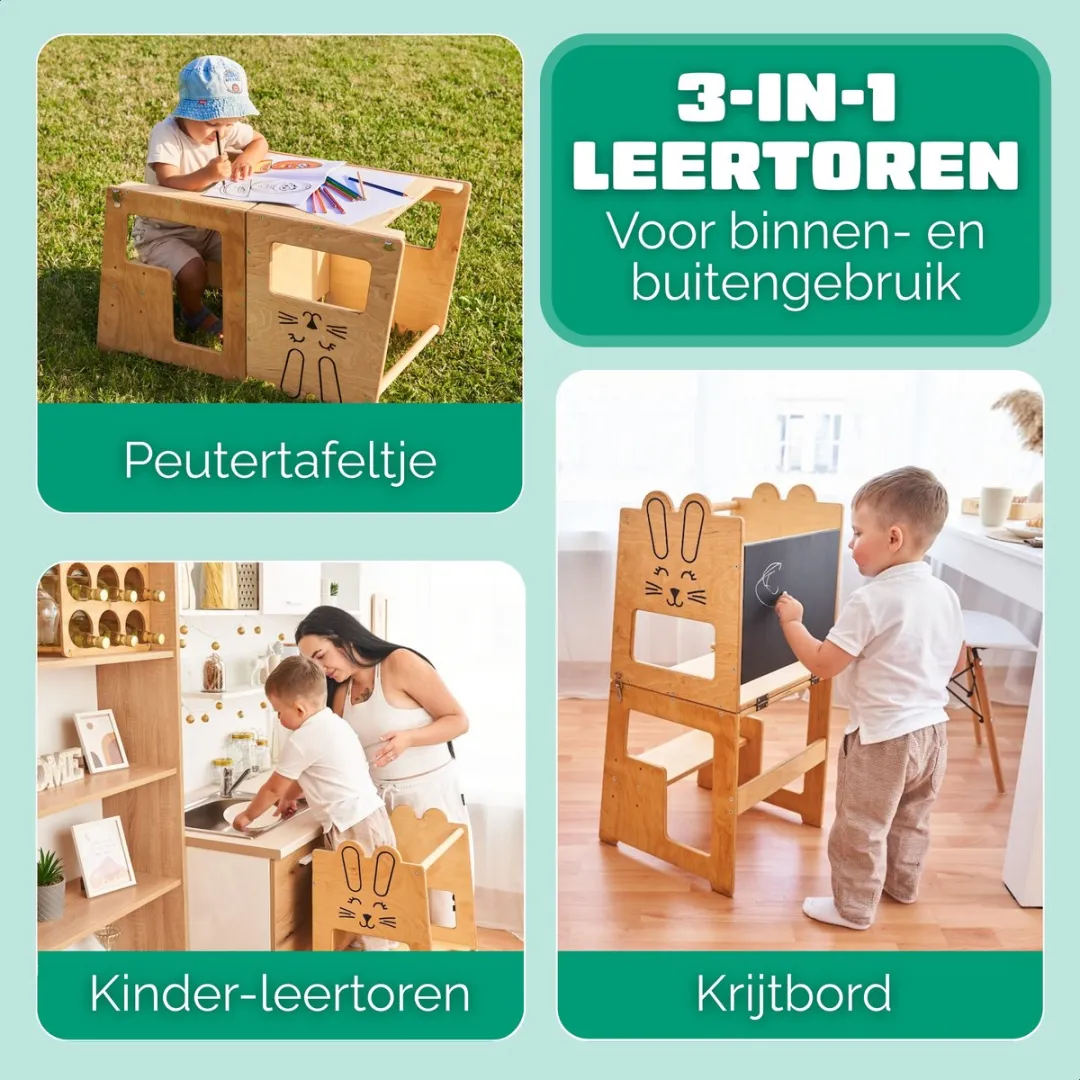 Fits4Kids Leertoren Keukenhulp Premium - Flapje het Konijn