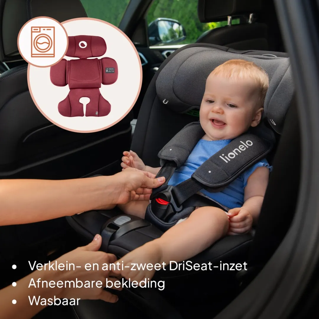 Lionelo Bastiaan RWF Autostoel 0-36kg - 360° Draaibaar - i-Size R129 - Rood