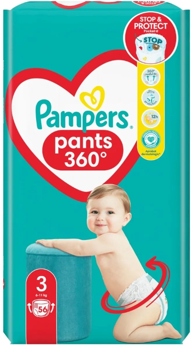 Pampers Pants Maat 3 Luierbroekjes - 168 Stuks (3x56)