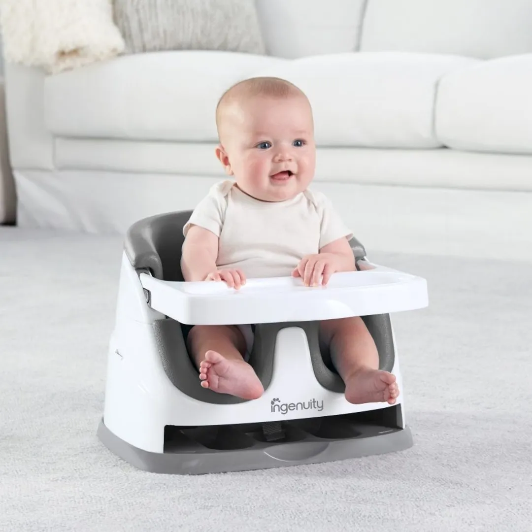 Bright Starts Ingenuity Baby Base 2-in-1 Stoelverhoger - Grijs/Wit