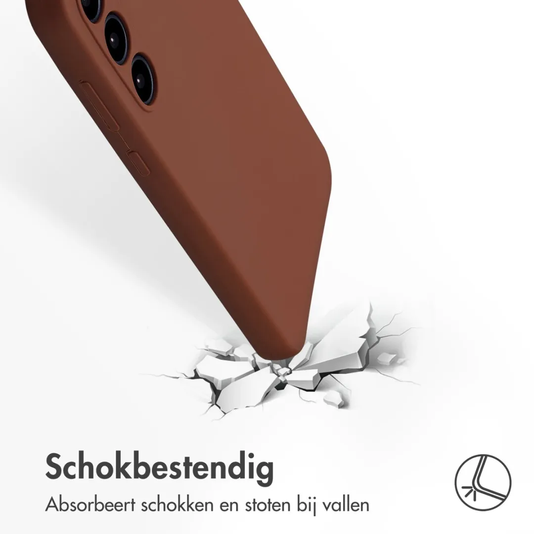 Accezz Hoesje - Geschikt voor Samsung Galaxy A55 (5G) - Liquid Silicone Backcover - New Tea Brown