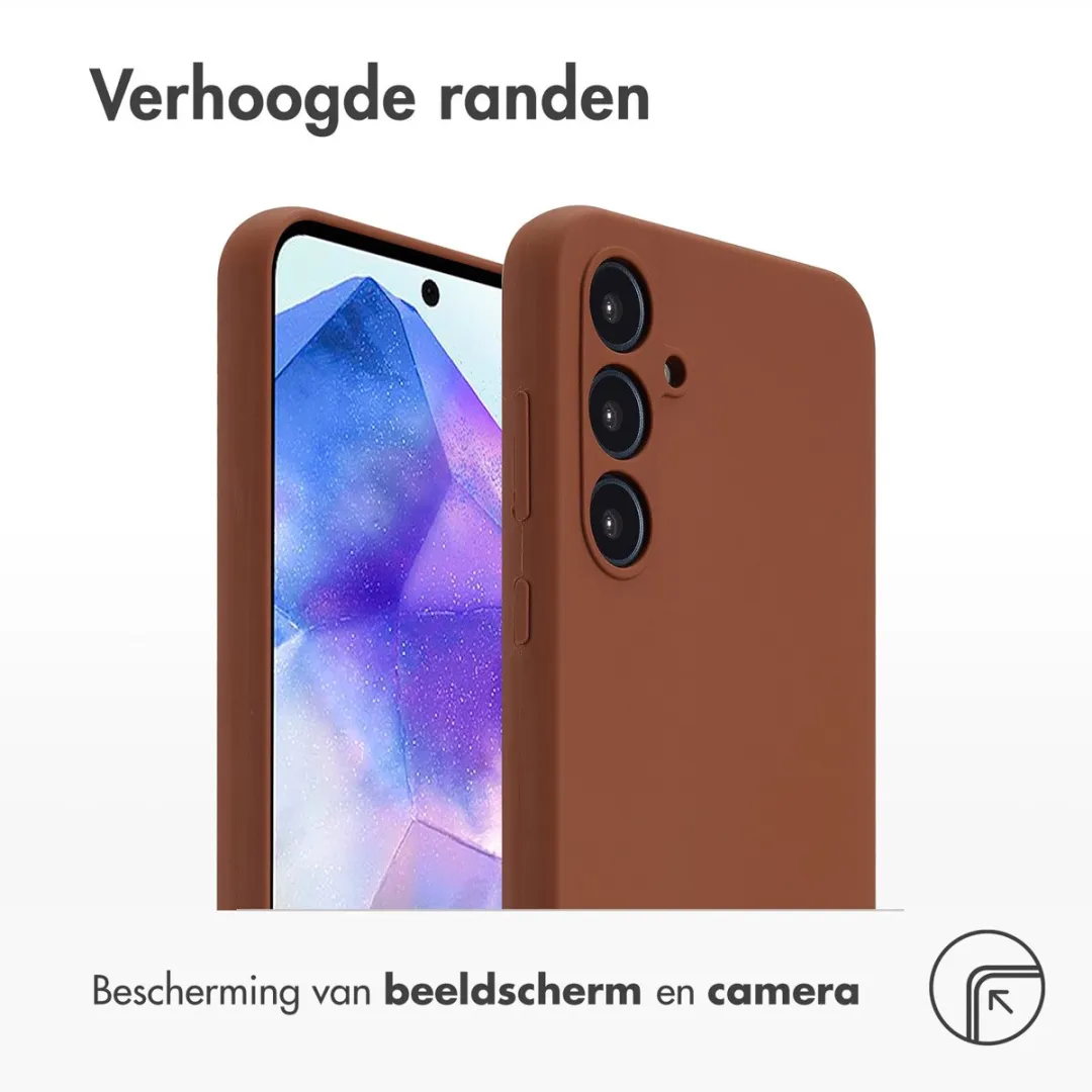 Accezz Hoesje - Geschikt voor Samsung Galaxy A55 (5G) - Liquid Silicone Backcover - New Tea Brown