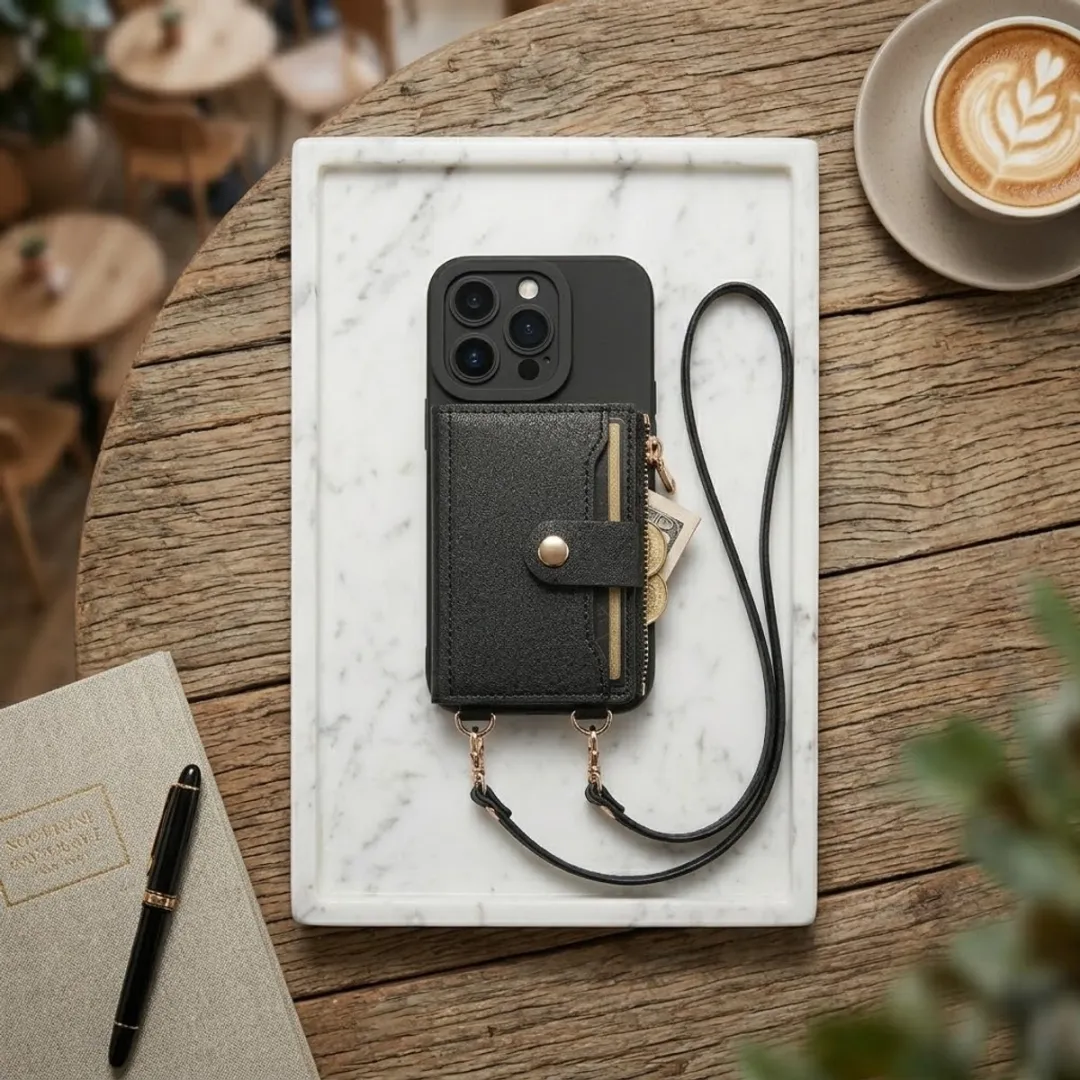 NUVEX iPhone 15 Pro Max Hoesje met Portemonnee - Zwart
