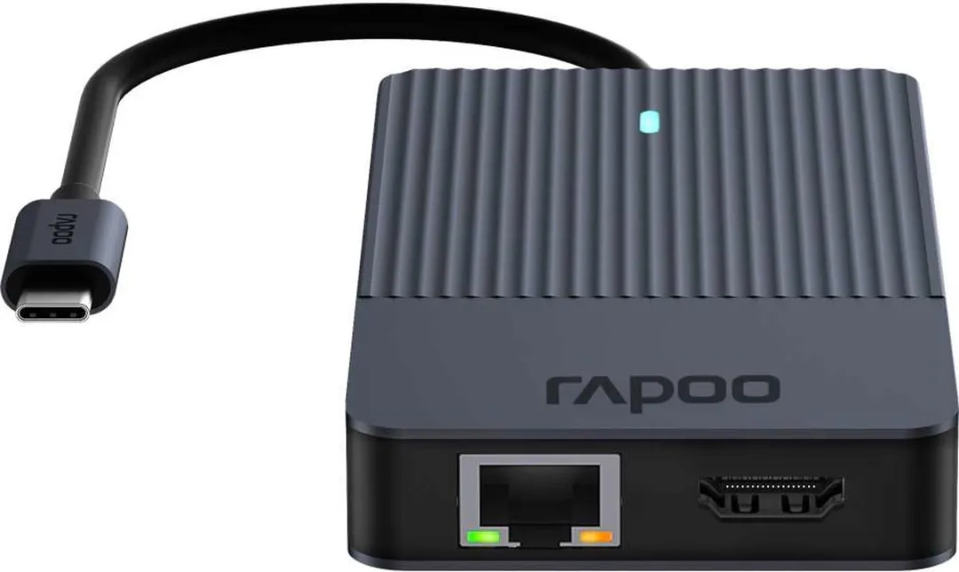 Rapoo UCM-2005 USB-C Multiport Adapter 10-in-1 - Donker Grijs - afbeelding 5 van 6