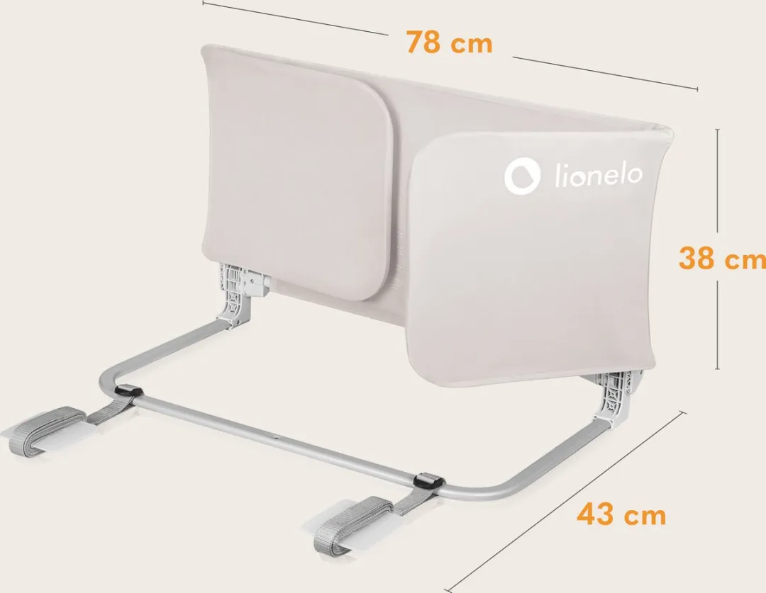 Lionelo Lora Bedhekje XL 150cm - Opvouwbaar Grijs