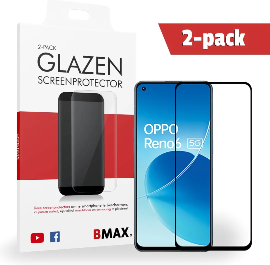 BMAX Oppo Reno 6 Full Cover Glasbeschermer