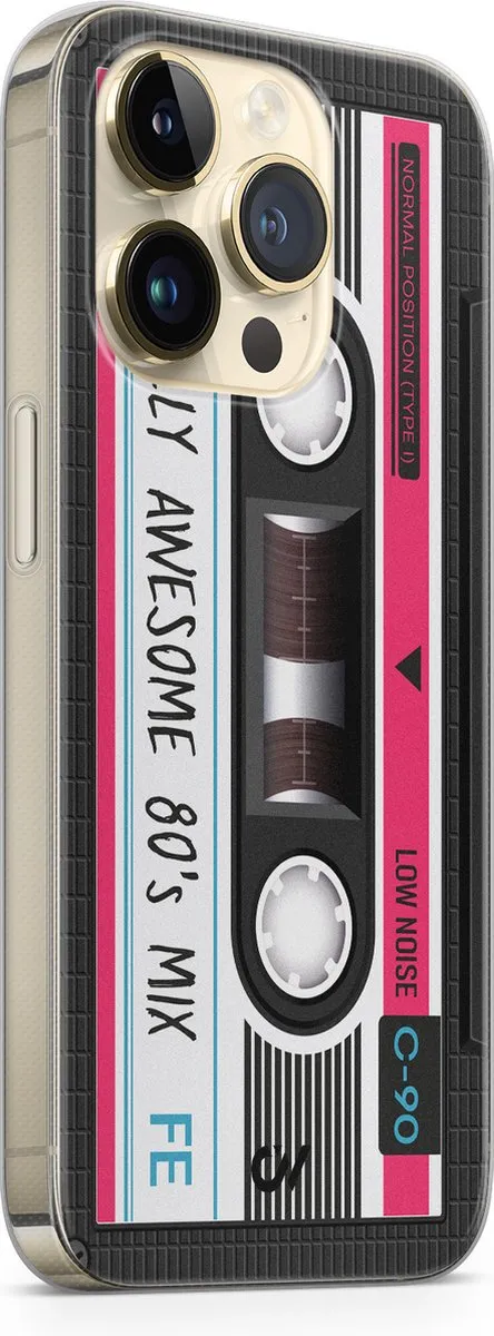 Casevibes Hoesje iPhone 14 Pro Cassette Zwart A/14P/UV/052