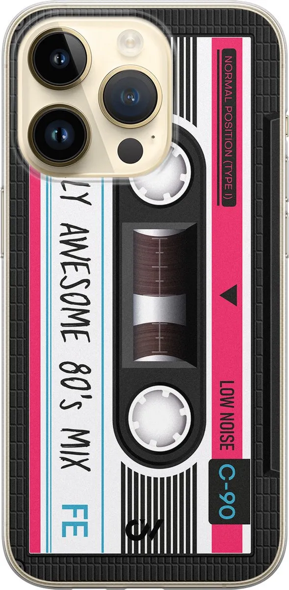 Casevibes Hoesje iPhone 14 Pro Cassette Zwart A/14P/UV/052