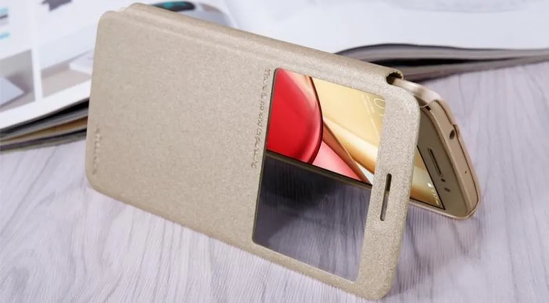 Nillkin New Sparkle S-View Book Case Moto M - Goud - afbeelding 6 van 6