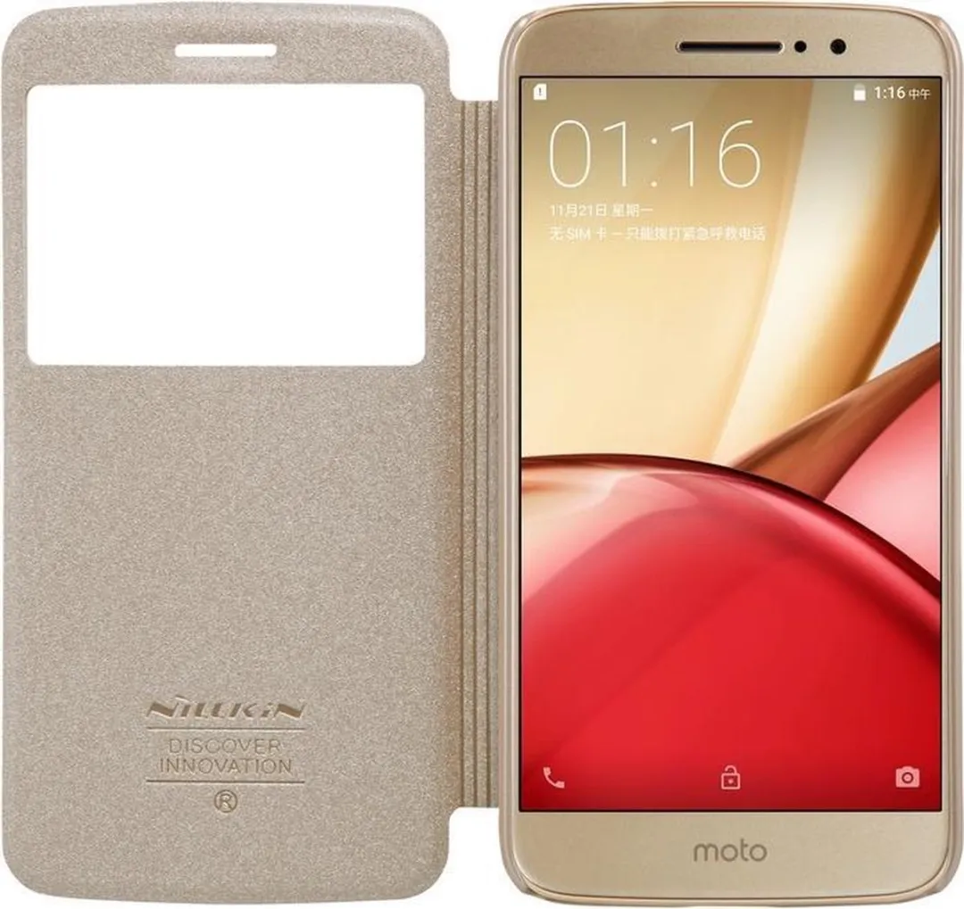 Nillkin New Sparkle S-View Book Case Moto M - Goud