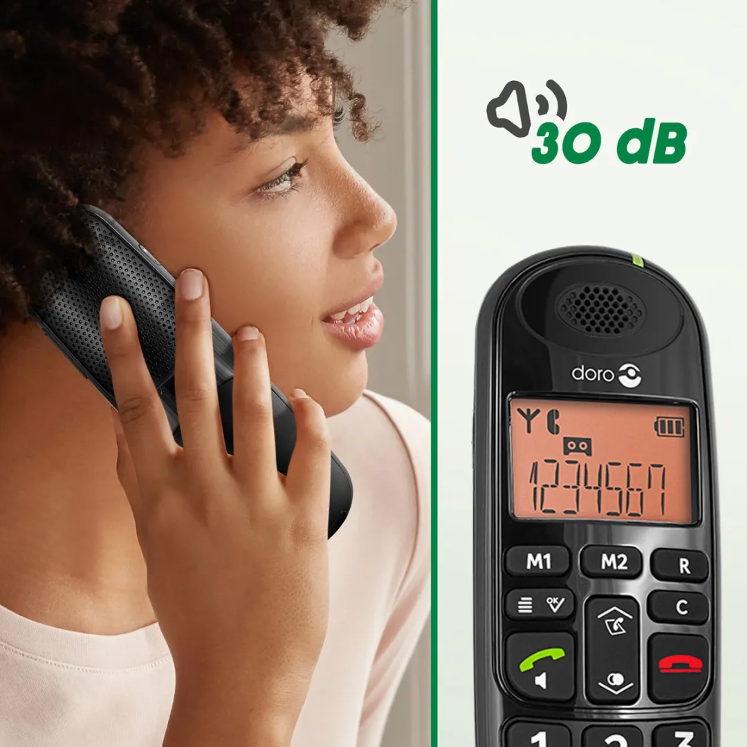 Doro PhoneEasy 105wr Senior DECT Telefoon - Antwoordapparaat - 2 Handsets - Zwart