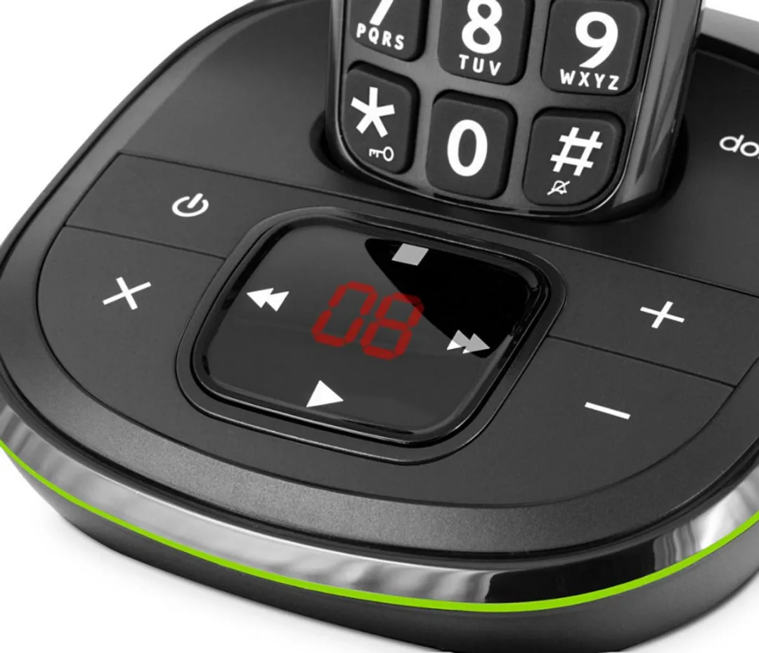Doro PhoneEasy 105wr Senior DECT Telefoon - Antwoordapparaat - 2 Handsets - Zwart - afbeelding 6 van 6